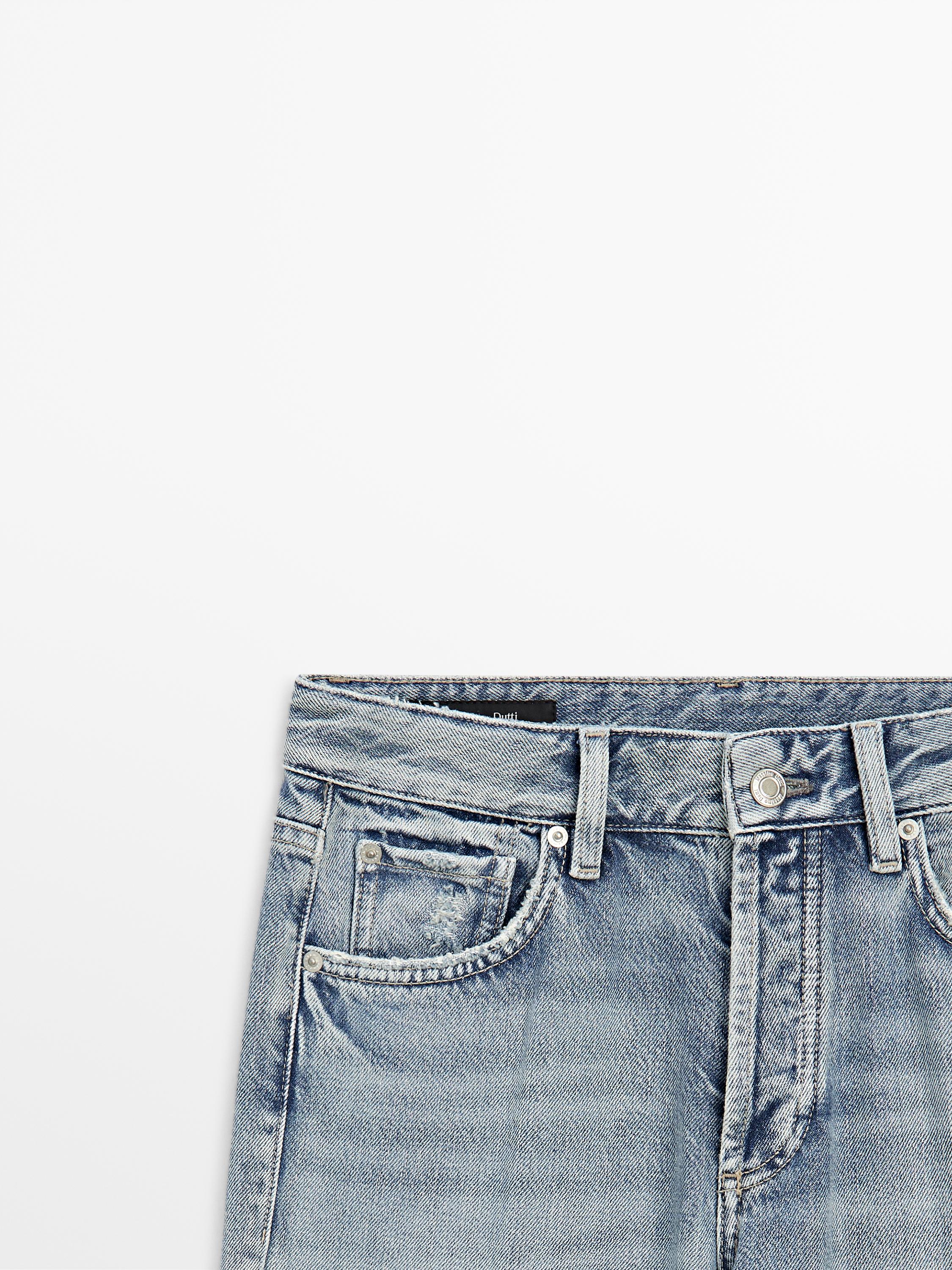 Jean wide leg taille moyenne